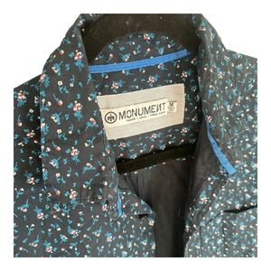 Monument Mens Short Sleeve Floral Print Button Up Shirt Size‎ Medium